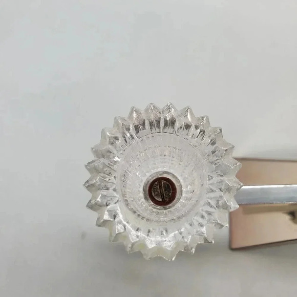 Vintage MCM 60s 3 Candle Stick Holder Silver Metal Bar Crystal Cups Germany Mod - Picture 16 of 16